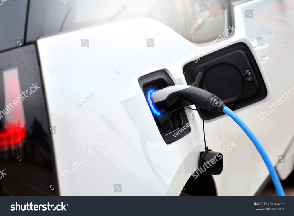 stockphototheprocessofcharginganelectricvehicleelectriccar